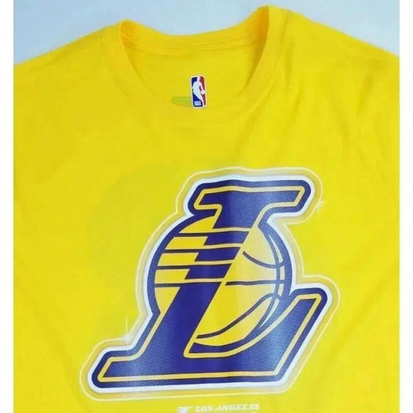 NBA Small Lebron James Yellow Los Angeles Lakers Jersey Tee Short Sleeve Crew - Picture 5 of 11
